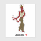 Sticker fille diable (Feuille)