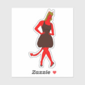Sticker fille diable (Feuille)