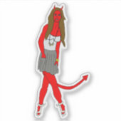 Sticker fille diable (Devant)