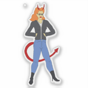 Sticker fille diable