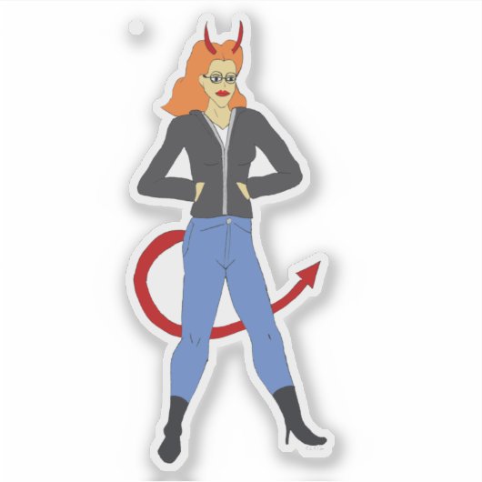 Sticker fille diable (Devant)