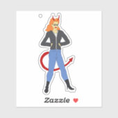 Sticker fille diable (Feuille)