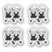 Sticker fille Emoji mignon amis (Devant)