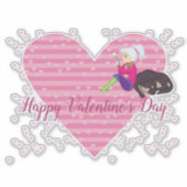 Sticker Fille en amour  (Devant)