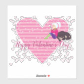 Sticker Fille en amour  (Feuille)