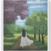 Sticker Fille en robe blanche (Devant)