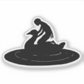 Sticker Fille équitation Swan Silhouette Imaginaire Fairyt (Devant)