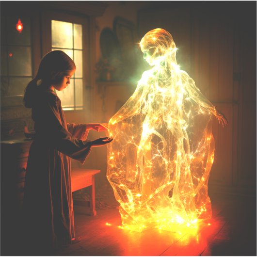 Sticker Fille et fantôme (Devant)