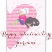 Sticker Fille Être amoureuse (Devant)