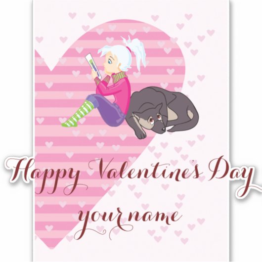 Sticker Fille Être amoureuse (Devant)