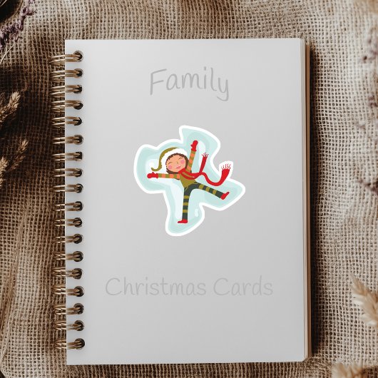 Sticker Fille Faisant Un Ange De Neige