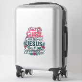 Sticker Fille flamant chrétien vintage (Sur valise)