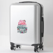 Sticker Fille flamant chrétien vintage (Sur valise)