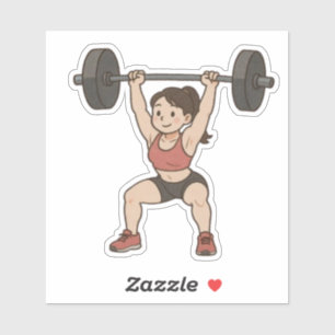 Sticker Fille forte !