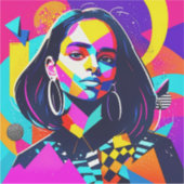 Sticker Fille indienne en colère (Devant)