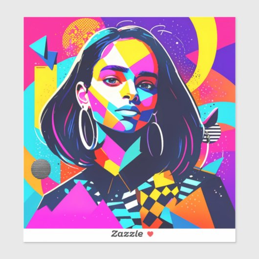 Sticker Fille indienne en colère (Feuille)