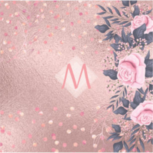 Sticker Fille jamais ROSEGOLD Bleu rose Floral MONOGRAS
