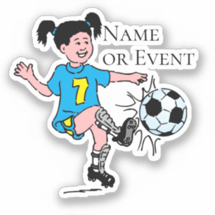 Sticker Fille jouant au football 