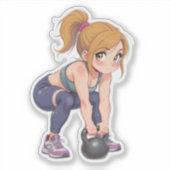 Sticker Fille kettlebell (Devant)