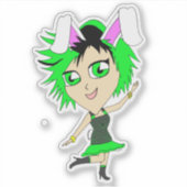 Sticker fille lapin chibi  (Devant)
