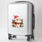 Sticker Fille lapine de Noël (Sur valise)