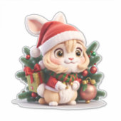 Sticker Fille lapine de Noël (Devant)
