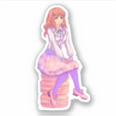 Sticker Fille Macaron rose (Devant)