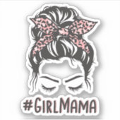 Sticker Fille Mama Messy Bun Fille Maman Cadeaux (Devant)