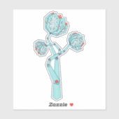 Sticker Fille mécanique de geek de fleurs de carte (Feuille)