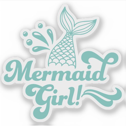Sticker fille mignonne sirène (Devant)