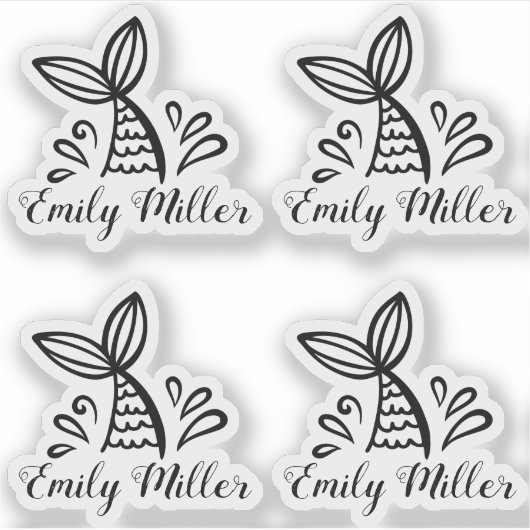 Sticker fille mignonne sirène (Devant)