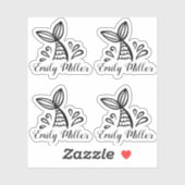 Sticker fille mignonne sirène (Feuille)