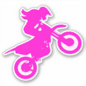Sticker Fille Moto Cross (Devant)