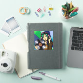 Sticker Fille Pop Art avec disque (Couverture iPad)