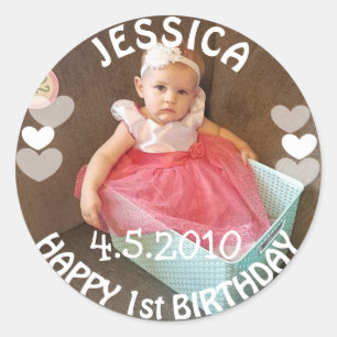 Sticker fille premier anniversaire