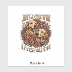 Sticker Fille qui aime simplement les roses pour chiens Go