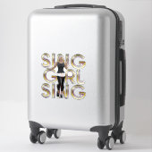 Sticker Fille qui chante chante (Sur valise)