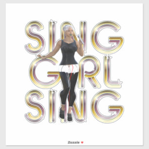 Sticker Fille qui chante chante
