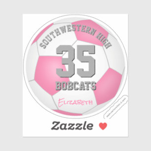 Sticker Fille rose blanc personnalisé football