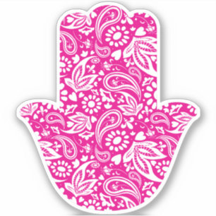 Sticker Fille rose et blanc de la main de Fatima