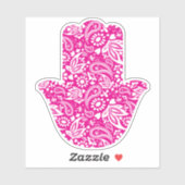 Sticker Fille rose et blanc de la main de Fatima (Feuille)