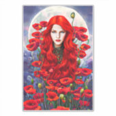 Sticker Fille Se Cachant Dans Les Fleurs De Pavot L'art im (Devant)