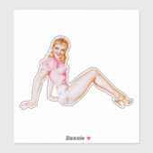 Sticker Fille vintage Pinup (Feuille)