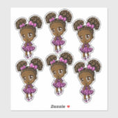 Sticker Filles afro-américaines (Feuille)