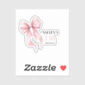 Sticker Filles Anniversaire Ruban Rose (Feuille)