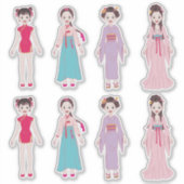 Sticker Filles asiatiques (Devant)