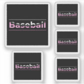 Sticker Filles Baseball - Typographie Géométrique Rose (Devant)