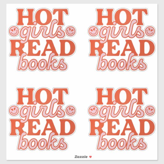 Sticker Filles Chaudes Lisent Des Livres (Feuille)