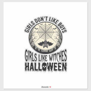 Sticker Filles comme sorcières Halloween Design Vector Vin