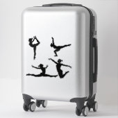 Sticker Filles de gymnastique moderne, Silhouette de gymna (Sur valise)